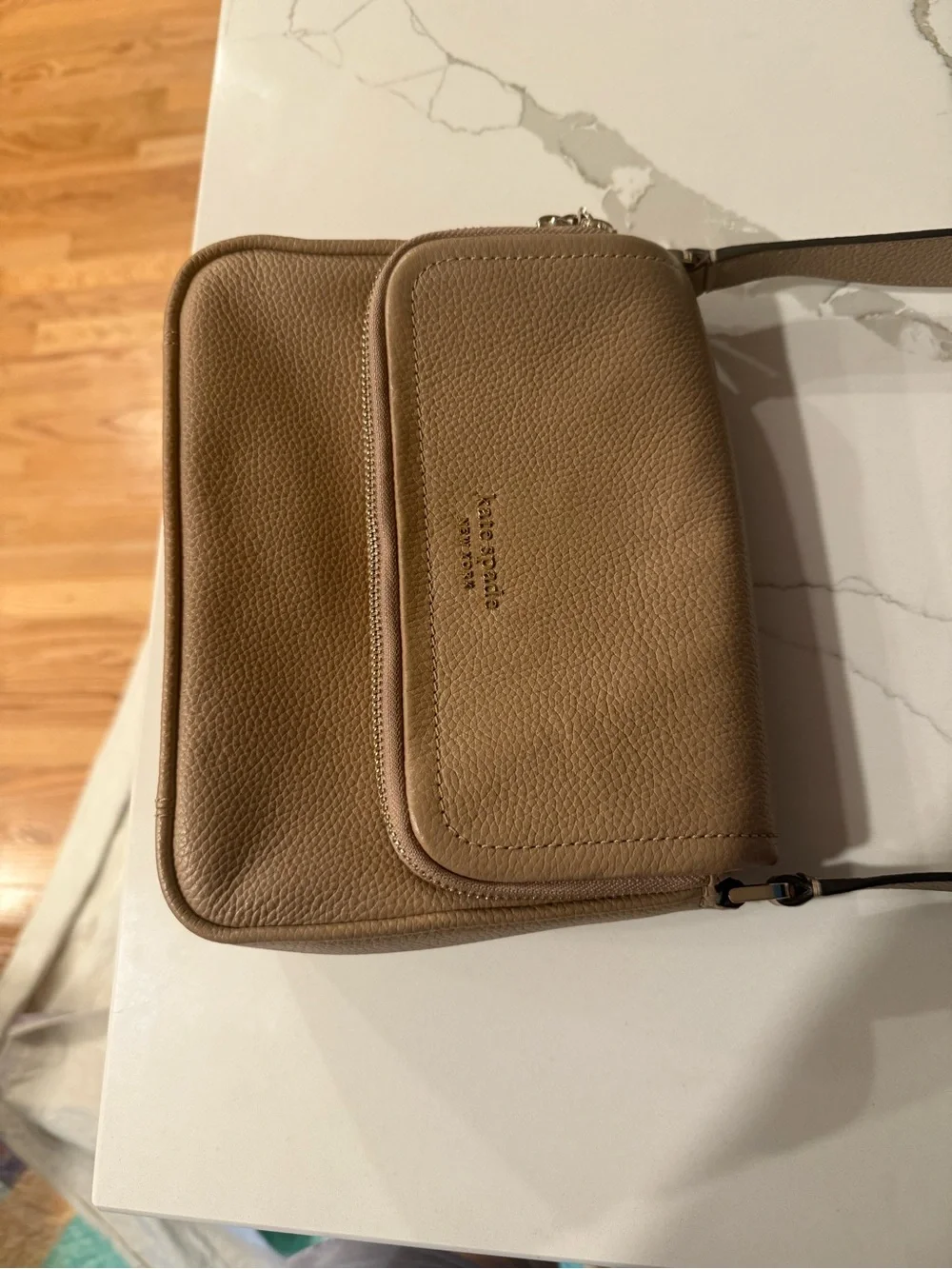 kate spade Pebbled Leather Shoulder Bag in Nude Pink
